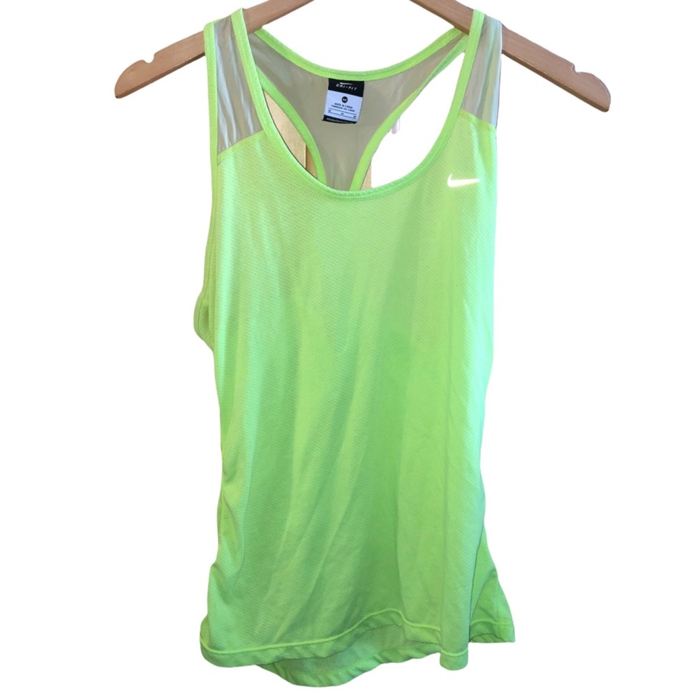 Nike Dri Fit Women’s Chartreuse Workout Running Tank Size Medium